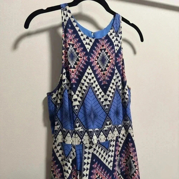 Yumi Kim Dream Maxi Silk Long Dress Gown High Neck Abstract Print Flowy Skirt M​ - Picture 6 of 15